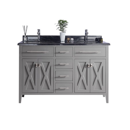 Laviva Wimbledon, 60, Grey Cabinet & Black Wood Counter 313YG319-60G-BW